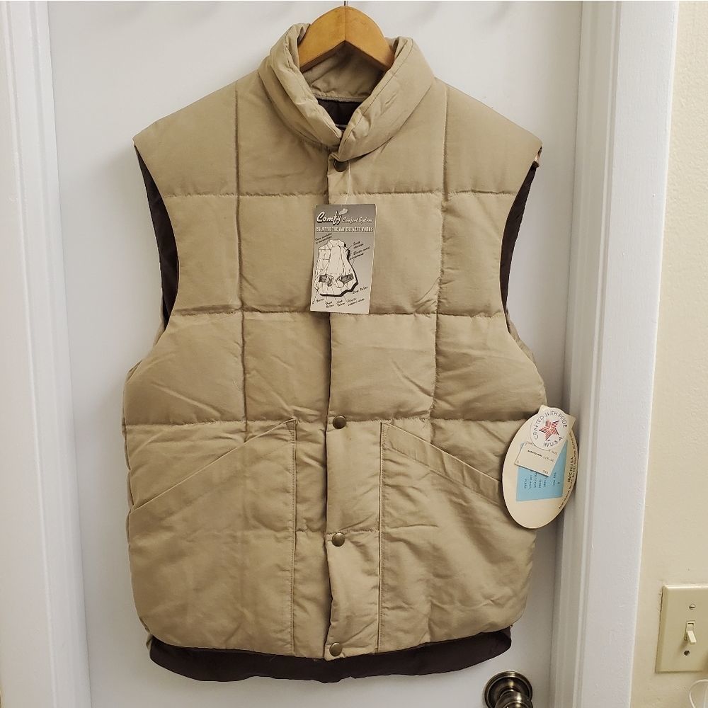 🤩New with tags Rare Vintage Comfy USA puffer down vest sizes S and M